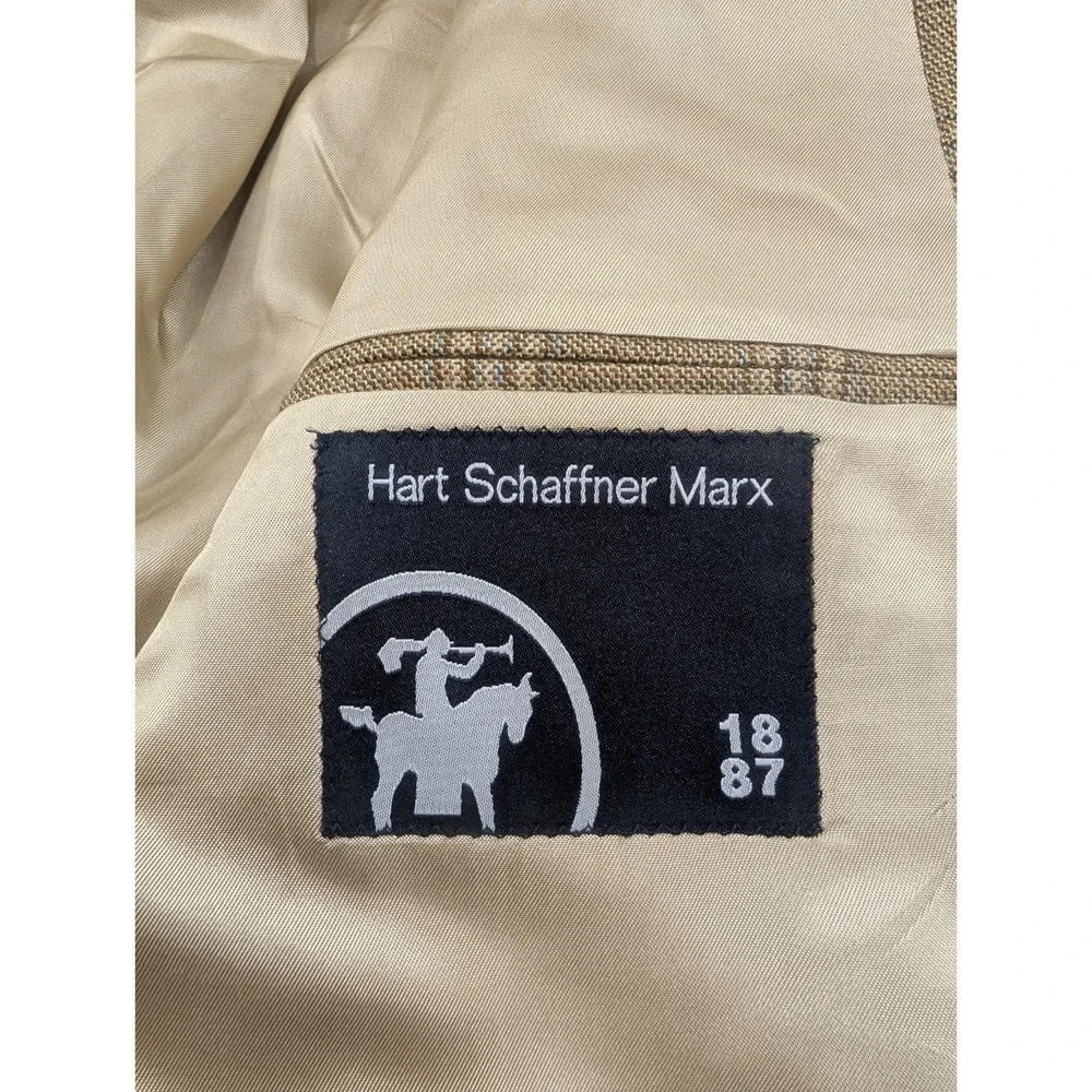 Hart Schaffner Marx Big Long Wool  Blazer Suit Jacket Glenn Check 50PTL  56